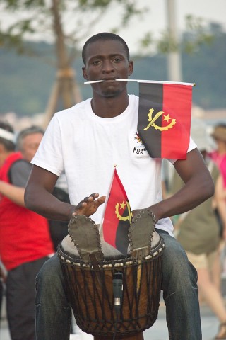 Angola Drummer with Flag